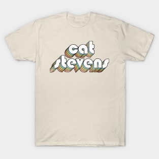 Cat Stevens - Retro Rainbow Letters T-Shirt